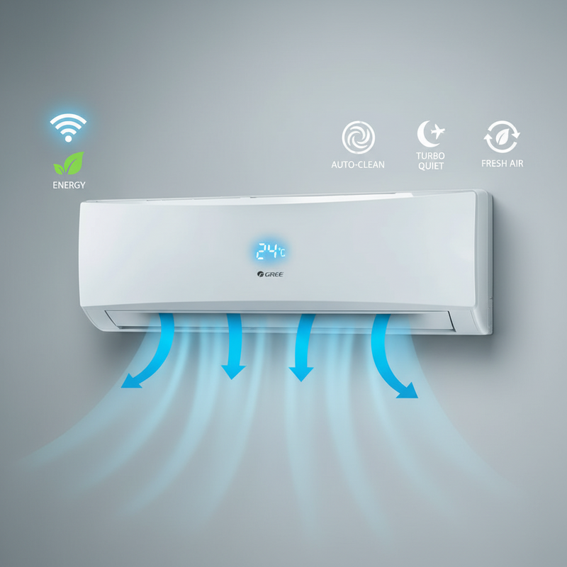 Load image into Gallery viewer, Gree i4Pro Wall Split White AC P18H3 1.5 Ton | Inverter Compressor Air Conditioner