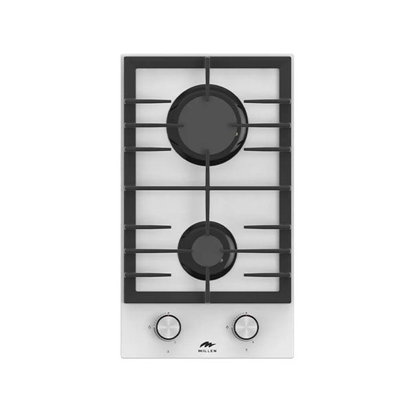 Load image into Gallery viewer, Millen 30cm Built-in 2 Burner Gas Hob MGHG 3001 WH in White Glass Finish 2900W