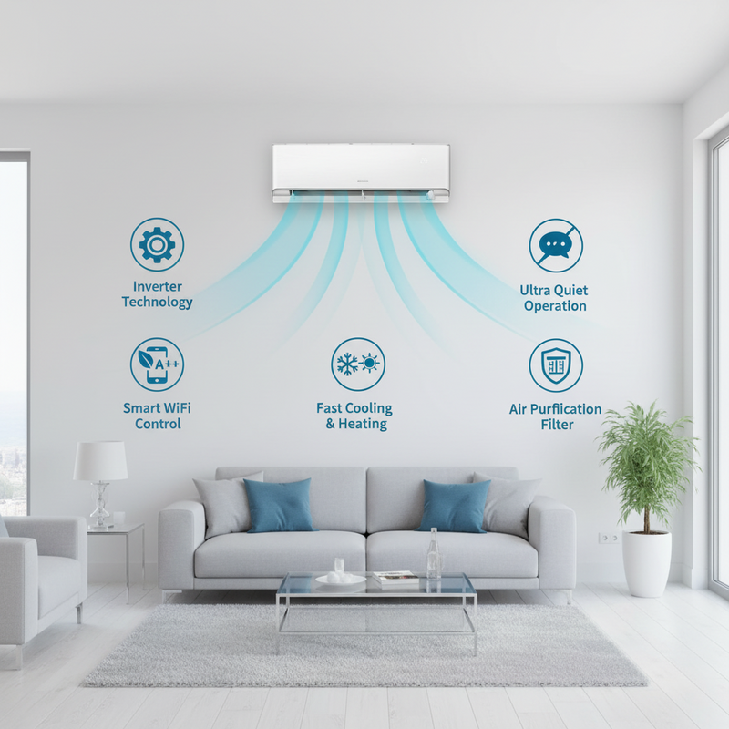 Load image into Gallery viewer, Gree iAiry32 White Inverter Wall Split Air Conditioner 30C3 2.5 Ton | High-Efficiency AC