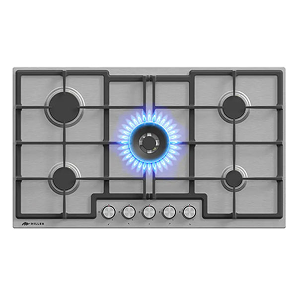 Load image into Gallery viewer, Millen 90cm Built-in 5 Burners Gas Hob MGH 9001 IX Stainless Steel Finishing 12100W Cooktop, 3 Year Warranty