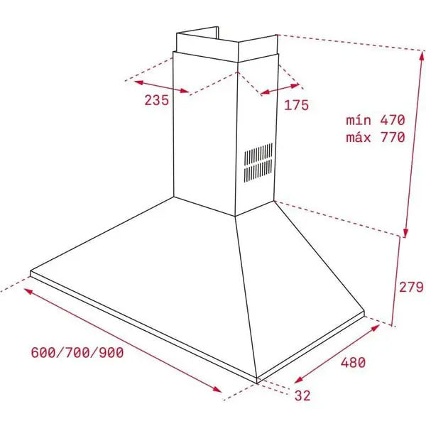 Load image into Gallery viewer, TEKA DBB 90 HP Wall Mounted Pyramid Shaped Extractor Hood
