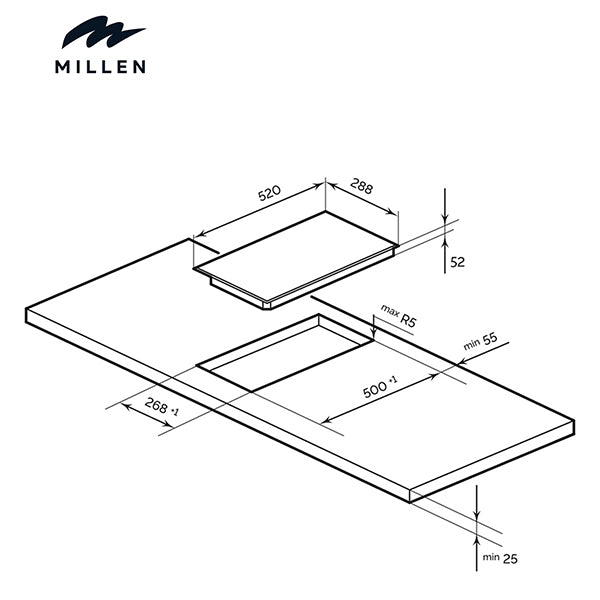 Load image into Gallery viewer, MILLEN MEH 303 BL 30cm Built-in Ceramic Hob with Booster & Italian Glass