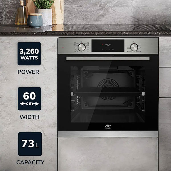 Load image into Gallery viewer, Millen 60cm Built-in Electric Oven MEO 6004 IX Stainless Steel 3260W, 3 Year Warranty