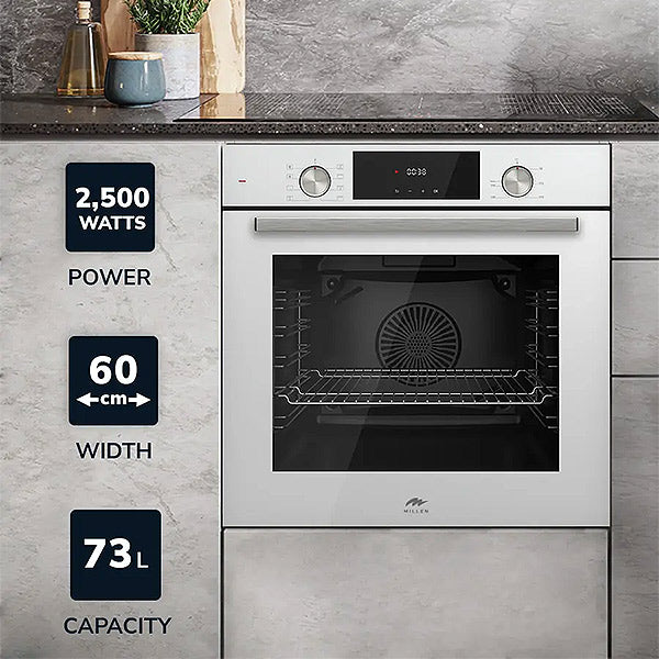 Load image into Gallery viewer, Millen 60cm Built-in Electric Oven MEO 6002 WH 8 Cooking Modes 2500W, 3 Year Warranty