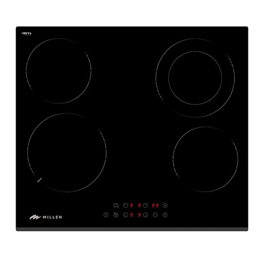 MILLEN Built-in Ceramic Hob with Booster & Italian Glass 60cm- MEH 603 BL
