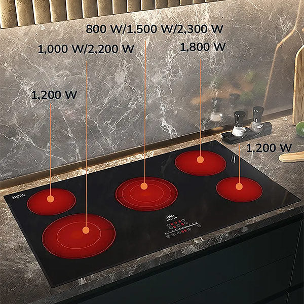 Load image into Gallery viewer, Millen 90cm Built In Electric Hob MEH 902 BL With 5 Heating Zones 8700W, 3 Year Warranty