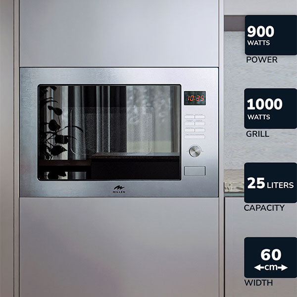 Load image into Gallery viewer, Millen Built-in Microwave Oven MBW 381 SX Touch Screen, 3 Year Warranty