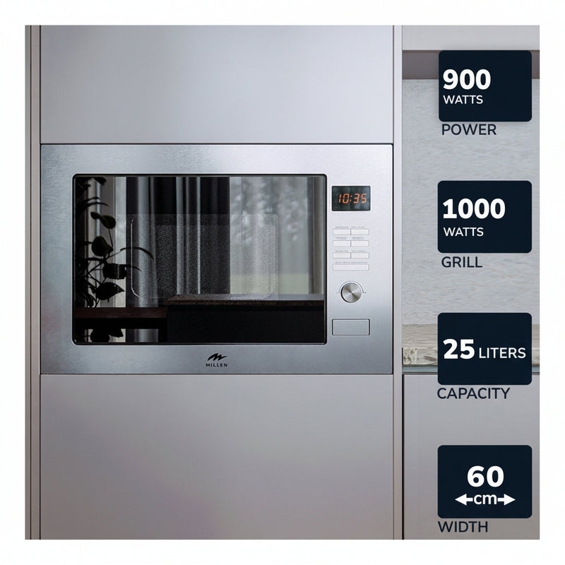 Load image into Gallery viewer, Millen Built-in Microwave Oven MBW 381 SX Touch Screen, 3 Year Warranty