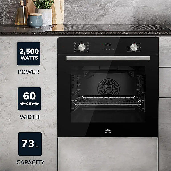 Load image into Gallery viewer, Millen 60cm Built-in Electric Oven MEO 6002 BL 8 Cooking Modes 2500W, 3 Year Warranty