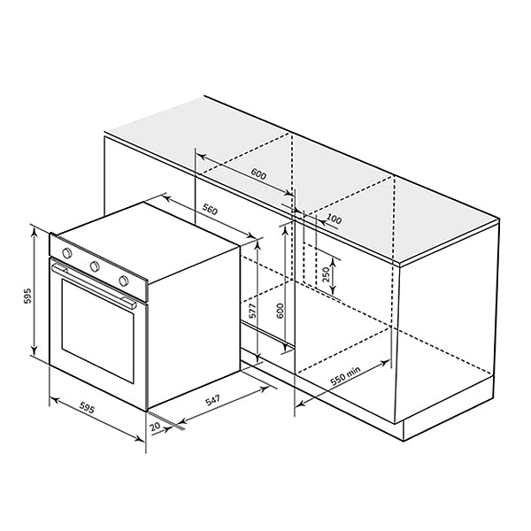 Load image into Gallery viewer, Millen 60cm Built-in Electric Oven MEO 6001 IX Stainless Steel 7 Cooking Modes 2352W, 3 Year Warranty