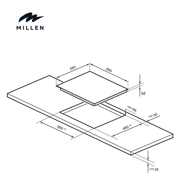 Load image into Gallery viewer, MILLEN Built-in Ceramic Hob with Booster & Italian Glass 60cm- MEH 603 BL