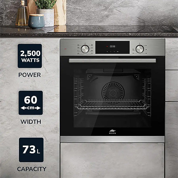 Load image into Gallery viewer, Millen 60cm Built-in Electric Oven MEO 6002 IX 8 Cooking Modes 2500W, 3 Year Warranty