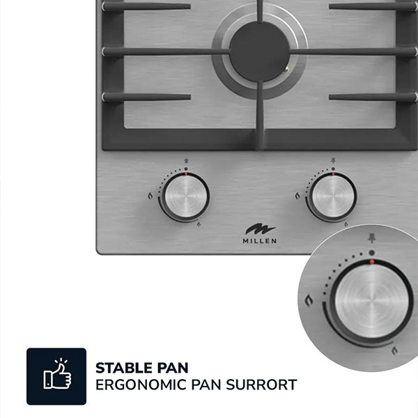 Load image into Gallery viewer, Millen 30cm Built-in 2 Burner Gas Hob MGH 3001 IX Stainless Steel 3900W, 3 Year Warranty