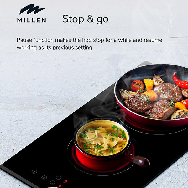 Load image into Gallery viewer, MILLEN MEH 303 BL 30cm Built-in Ceramic Hob with Booster & Italian Glass