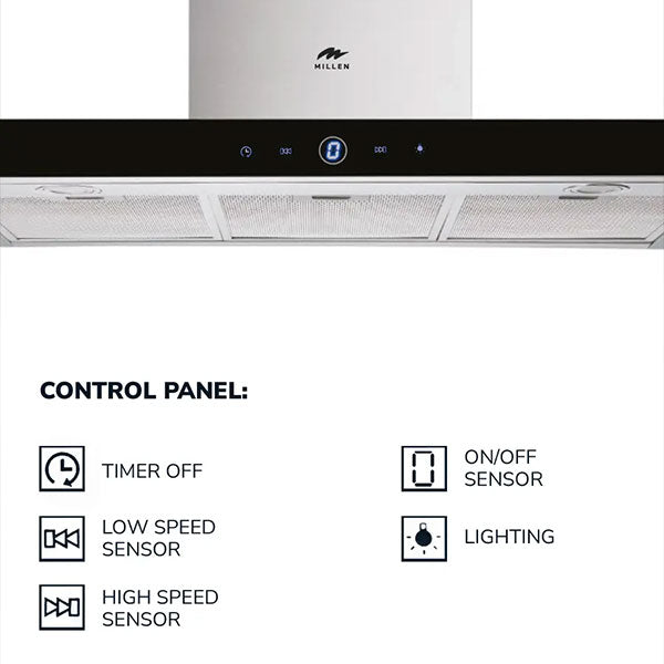 Load image into Gallery viewer, Millen 90cm Range Hood MKH 905 IX Stainless Steel 230W, 3 Year Warranty