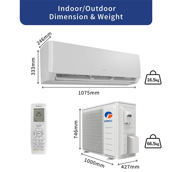 Load image into Gallery viewer, Gree PULAR White Wall Split AC R30C3 R 2.5 Ton | Efficient Rotary Air Conditioner