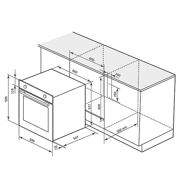 Load image into Gallery viewer, Millen 60cm Built-in Electric Oven MEO 6002 BB 8 Cooking Modes 2500W, 3 Year Warranty
