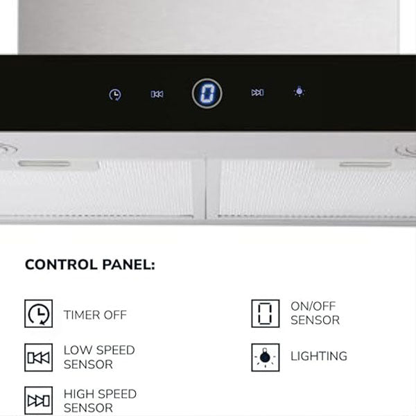 Load image into Gallery viewer, Millen Range Hood MKH 605 IX Dome Type Silver & Black 230W, 3 Year Warranty