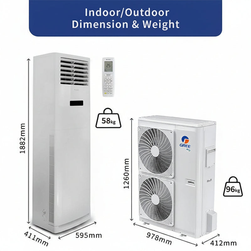 Load image into Gallery viewer, Gree iFLOWIND White Free Standing Inverter AC 48C3 R410a | High-Capacity Cooling Aircon