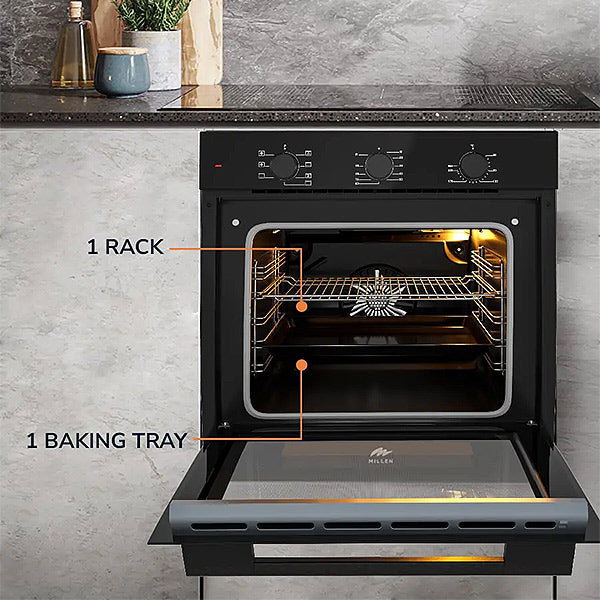 Load image into Gallery viewer, Millen 60cm Built-in Electric Oven MEO 6001 BB 7 Cooking Modes 2352W, 3 Year Warranty