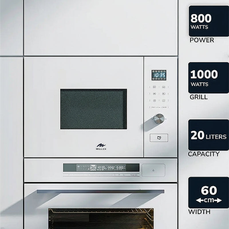 Load image into Gallery viewer, Millen 60cm Built-in Microwave Oven MBW 381 WH, 3 Year Warranty