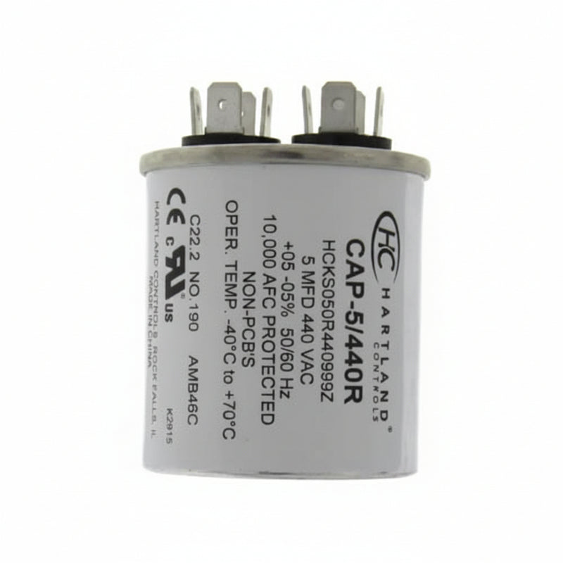 Load image into Gallery viewer, 5 MFD Capacitor 370 or 440 VAC 5uf Round Run Capacitor for Fan Motor Blower Condenser in Air Handler Straight Cool or Heat Pump Air Conditioner and Pool Pumps by The HVAC Genius… (5-MFD Round)