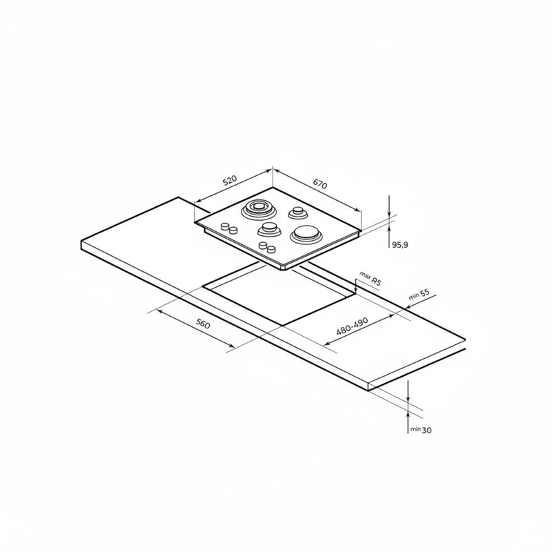 Load image into Gallery viewer, Millen 65cm Built-in 4 Burners Gas Hob MGH 6501 IX Stainless Steel Finishing 9700W, 3 Year Warranty