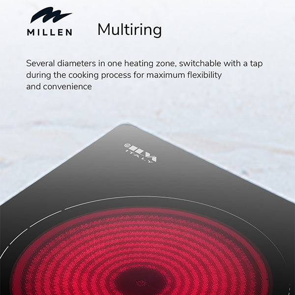 Load image into Gallery viewer, MILLEN Built-in Ceramic Hob with Booster & Italian Glass 60cm- MEH 603 BL