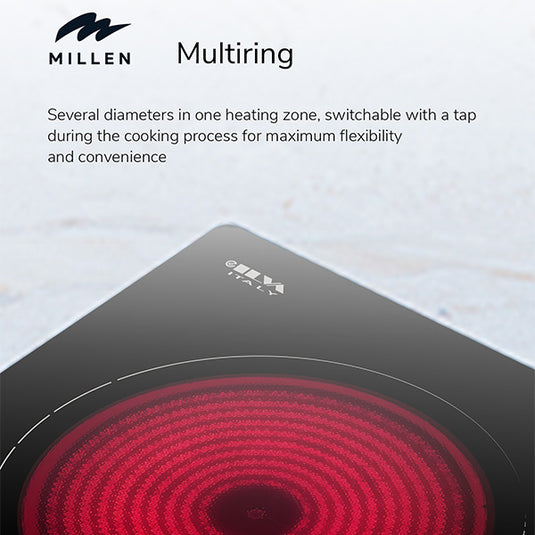 MILLEN Built-in Ceramic Hob with Booster & Italian Glass 60cm- MEH 603 BL