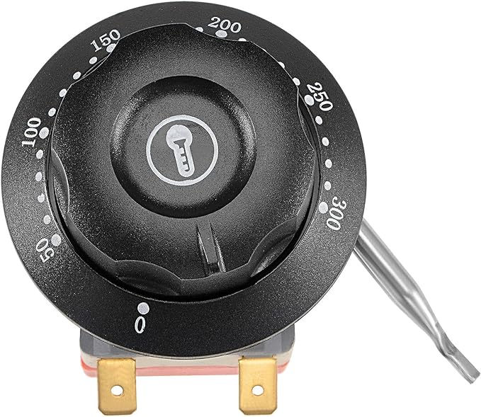 Load image into Gallery viewer, Oven Thermostat Uxcell NC 250V 16A 50-300C Temperature Control Switch Capillary Thermostat for Oven Refrigerator Heater, 0.7m, with 2 Screws & 2 Crimp Terminals