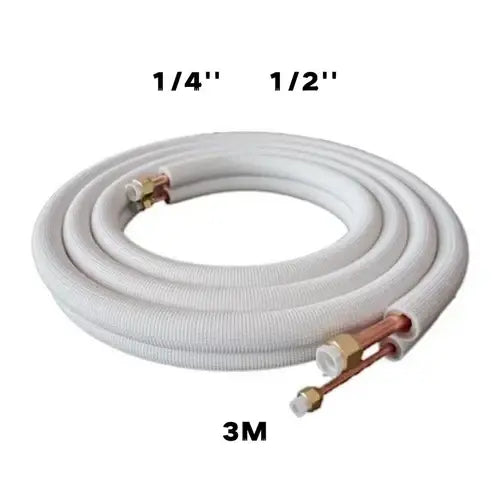 7/8" Insulated Copper Coil Line - Seamless Pipe Tube For HVAC, Refrigerant - 1/2" Black