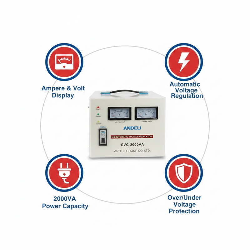 Load image into Gallery viewer, Andeli Fully Automatic Voltage Stabilizer SVC 2000 VA 2 KW Single (1) Phase 220V