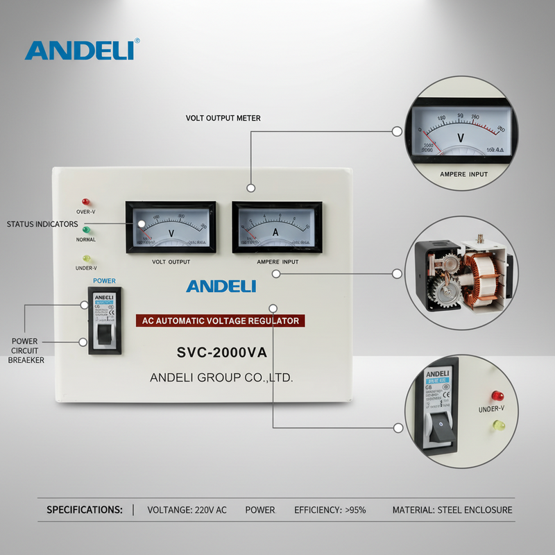 Load image into Gallery viewer, Andeli Voltage Stabilizer SVC 2000 VA 2 KW Single (1) Phase 110V