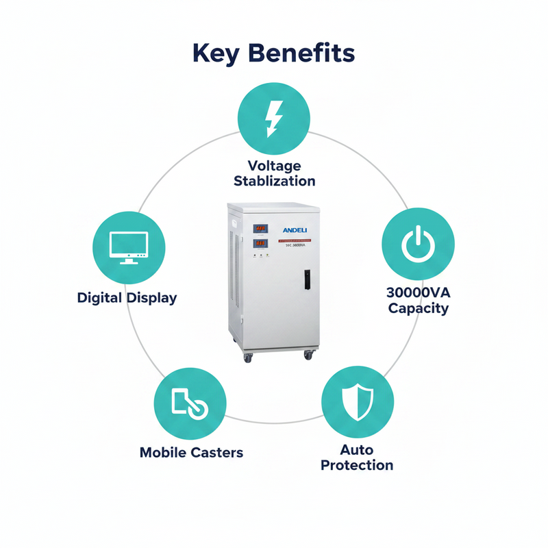 Load image into Gallery viewer, Andeli Voltage Stabilizer SVC 30000 VA 30 KW Single (1) Phase 220V Digital
