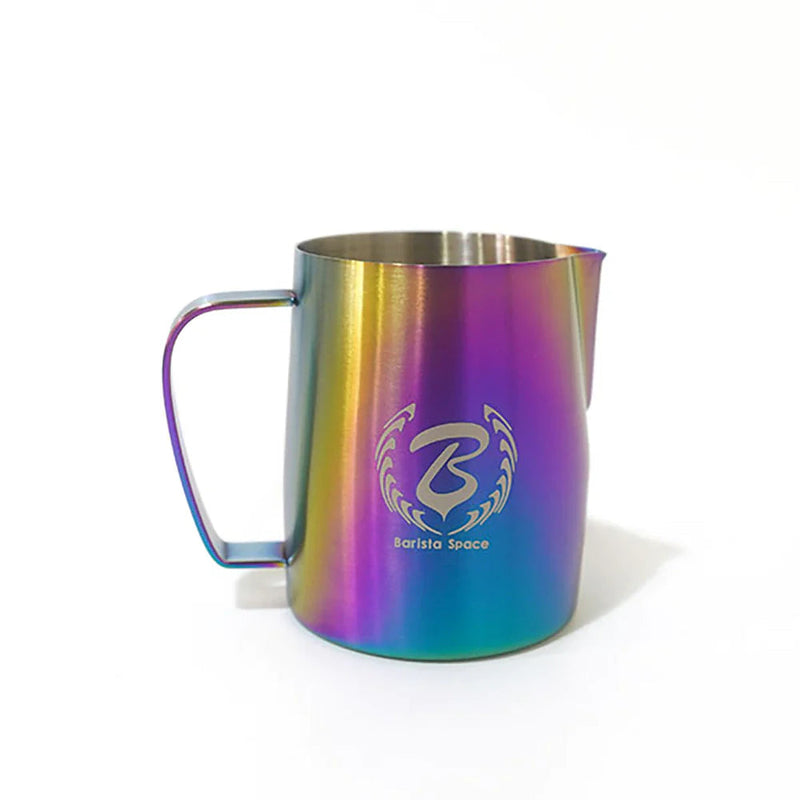 Load image into Gallery viewer, Barista Space Rainbow Milk Pitcher – Colorful Latte Art Pitcher 450ML