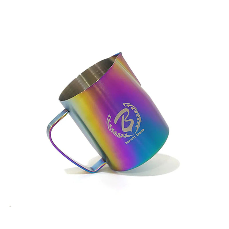 Load image into Gallery viewer, Barista Space Rainbow Milk Pitcher – Colorful Latte Art Pitcher 450ML