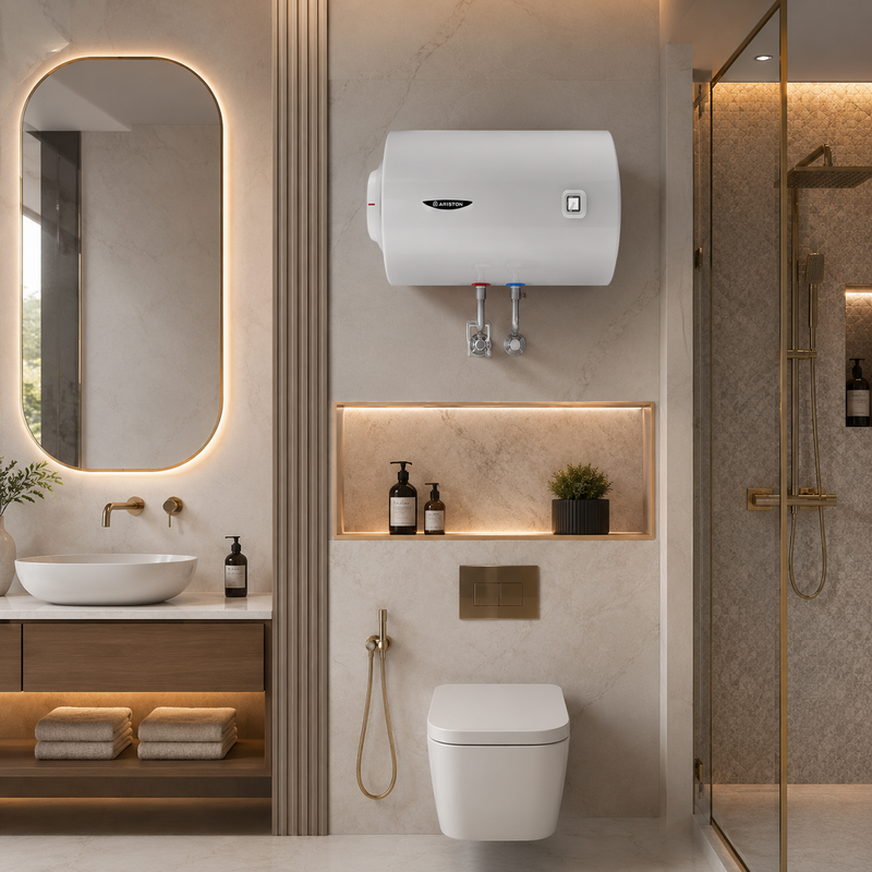 Load image into Gallery viewer, Ariston Electric Water Heater Horizontal PRO1 R Italy, 80 Liter - White