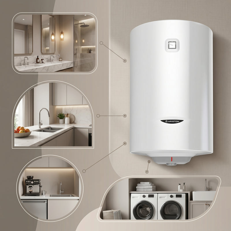 Load image into Gallery viewer, Ariston Electric Water Heater Vertical PRO1 R Italy, 50 L - White