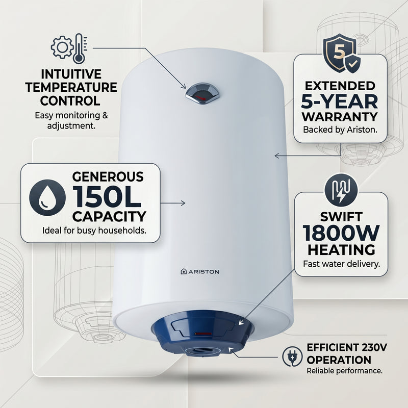 Load image into Gallery viewer, Ariston BLU R 150 Vertical Water Heater