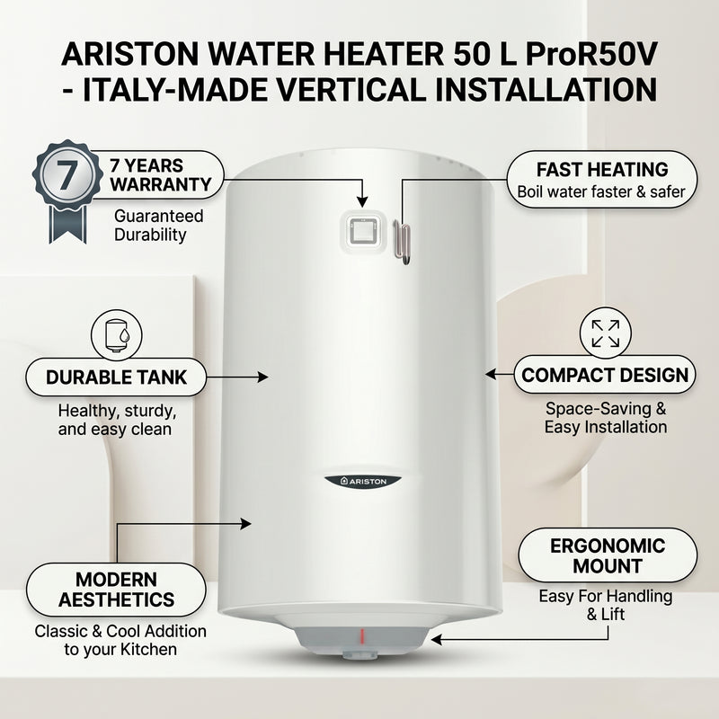 Load image into Gallery viewer, Ariston Water Heater Vertical Pro r 50v, 50 L