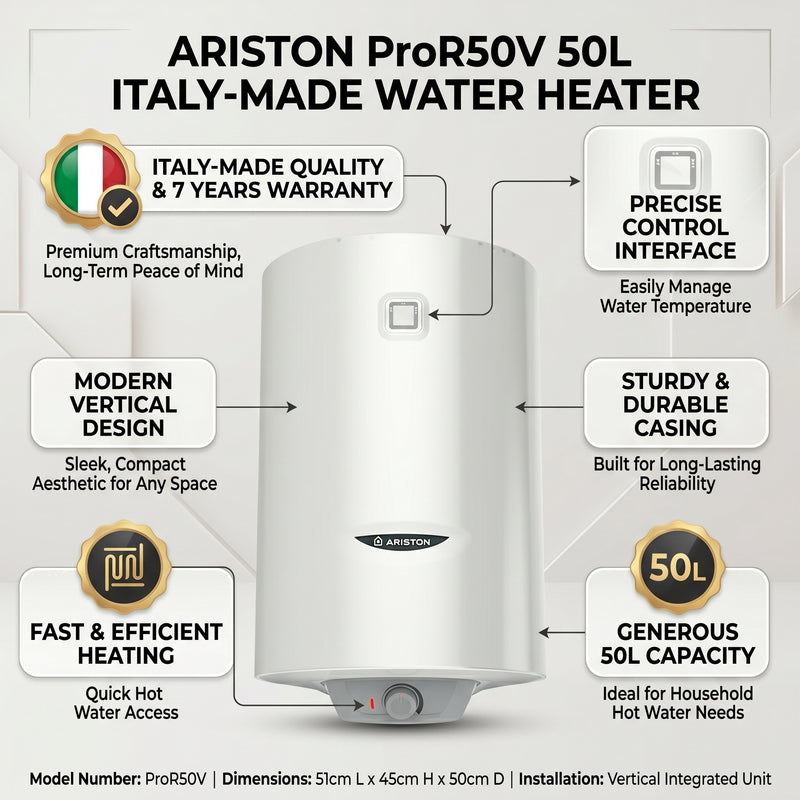 Load image into Gallery viewer, Ariston Water Heater Vertical Pro r 50v, 50 L