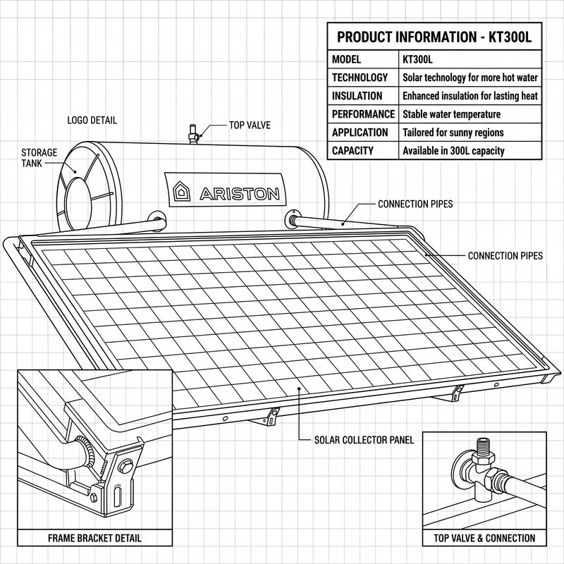 Load image into Gallery viewer, Ariston Solar Water Heater Kairos Thermo Hf 300 L