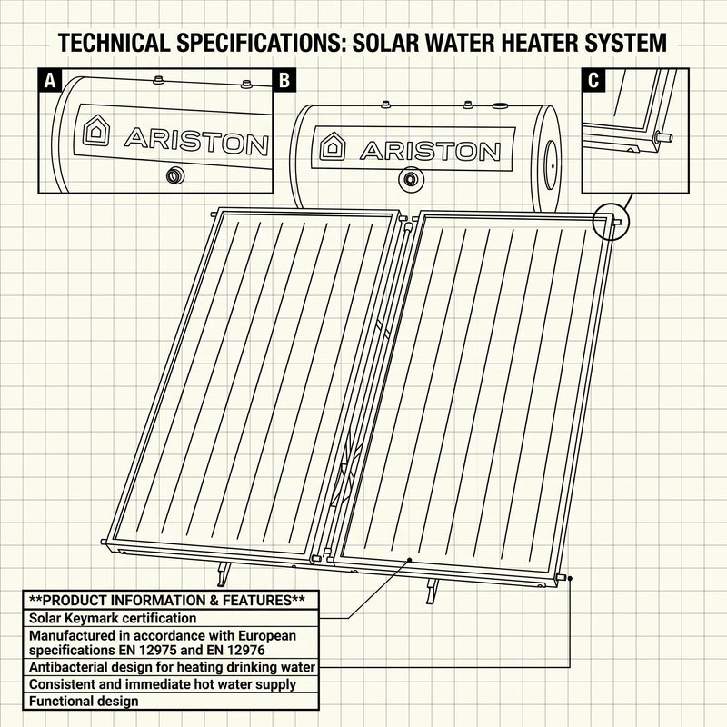 Load image into Gallery viewer, Ariston Solar Water Heater Kairos Thermo GR-2 300 L