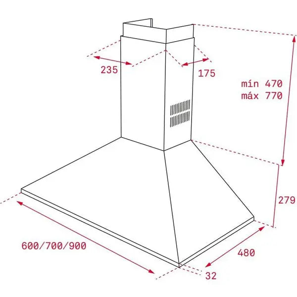 Load image into Gallery viewer, TEKA DBB 90 HP Wall Mounted Pyramid Shaped Extractor Hood