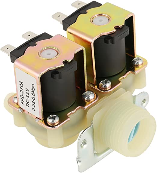 Load image into Gallery viewer, DN20 G3/4 DC 12V Dual Head Water Inlet Solenoid Valve for Washing Machine Normally Closed