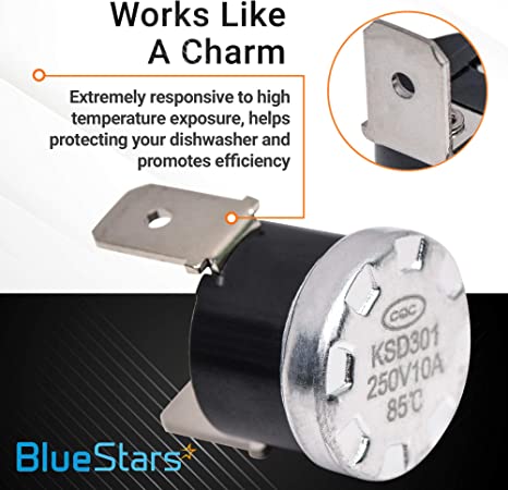 Load image into Gallery viewer, Dishwasher High Limit Thermostat Replacement Part by BlueStars - Exact Fit for Whirlpool & Kenmore Dishwashers