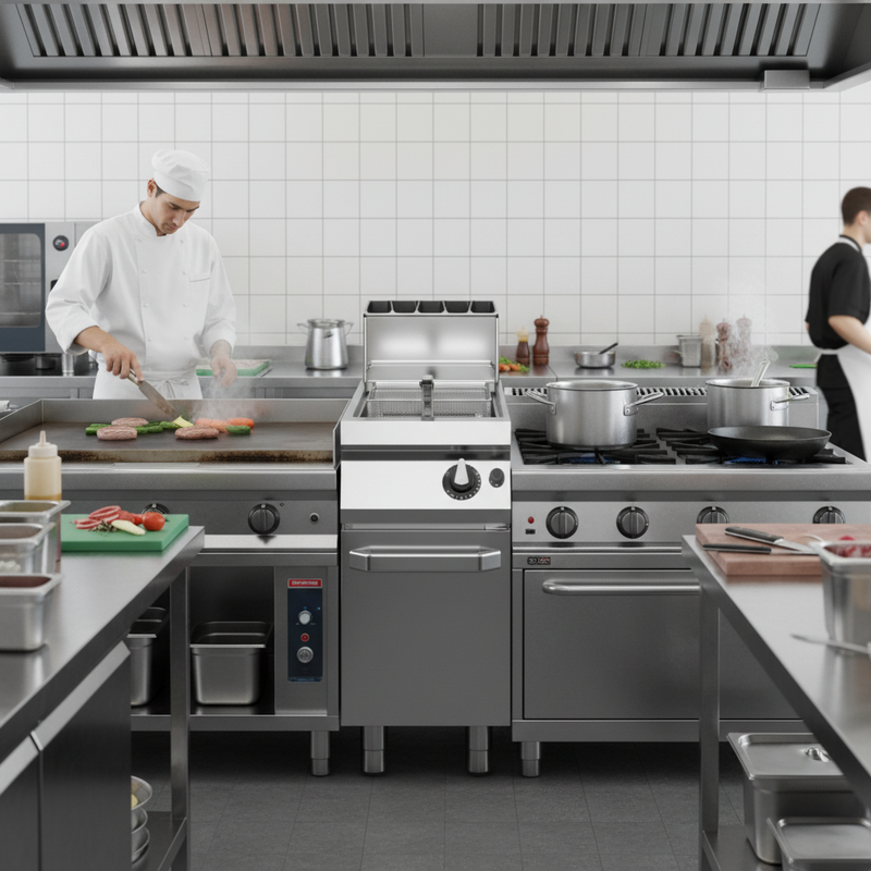 Load image into Gallery viewer, Electric Fryer 1 tank 13 liters on compartment with door