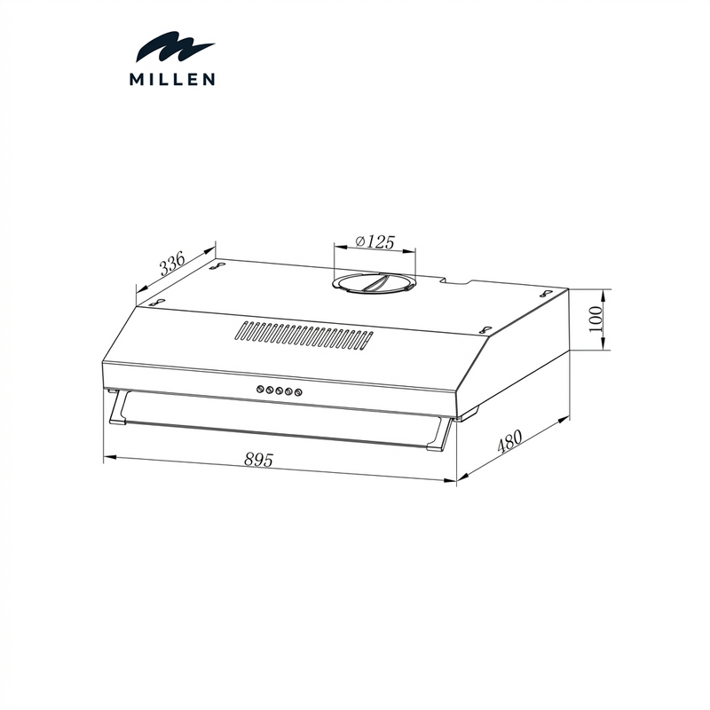 Load image into Gallery viewer, Millen MKH 903 BL Under Cabinet 90cm Black Range Hood, 3 Year Warranty