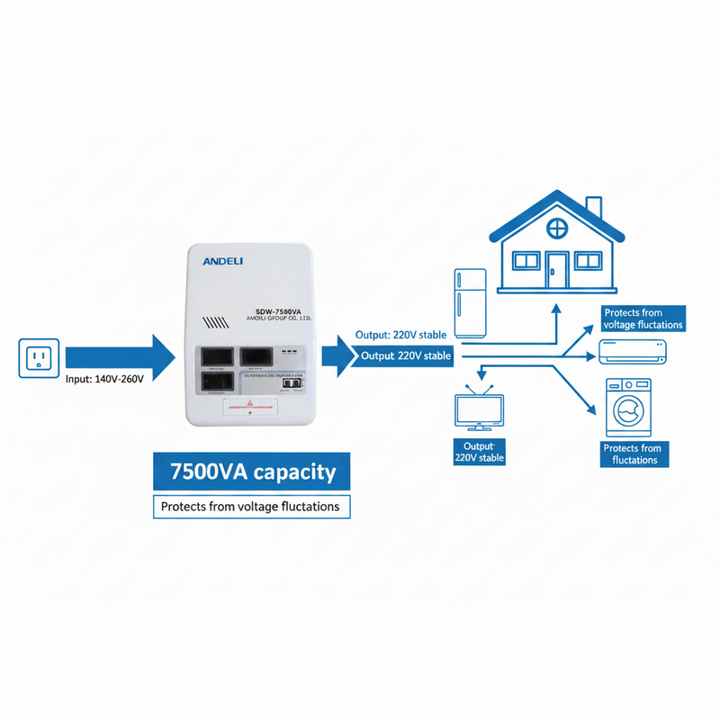 Load image into Gallery viewer, Andeli Automatic Voltage Stabilizer SDW 7500 VA 7.5 KW Single (1) Phase 110V