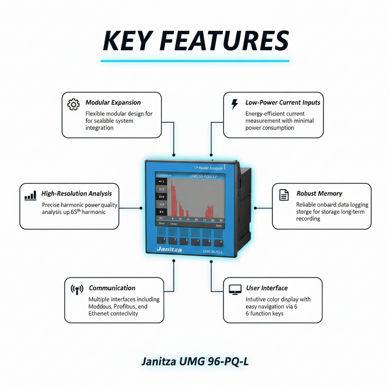 Load image into Gallery viewer, Janitza UMG 96-PQ-L-LP Expandable Modular Power Analyzer